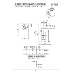 B-VEM 1/4" emergency valve unit block