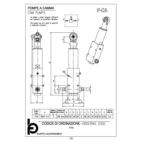 P-CA 1/4" cam pump