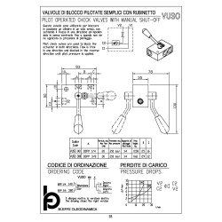 VUSO 140 1/4" pilot operated check valve with manual shut-off