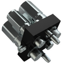 3P510G-4-A M C  1/2" & 3/4" 3P510G-4-A M C MultiFaster 4 lines G type with greaser and Zinc-Nickel plating 4