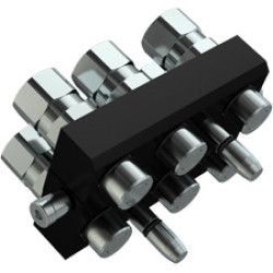 3P608G-4-E M C  1/2" 3P608G-4-E M C MultiFaster 6 lines size 08 G type with greaser and Zinc-Nickel plating 6