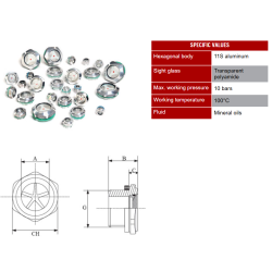 ASG-001 1"-11/2" ALUMINUM OIL LEVEL INDICATOR