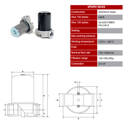 GHE130-125 11/4" HYDRAULIC LINE TYPE SUCTION FILTER