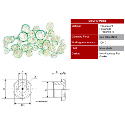 PSG-001 1" PLASTIC TRANSPARENT POLYAMIDE OIL LEVEL INDICATOR