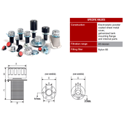VDK-040 1/2" vidalı HYDRAULIC TANK FILLING AND VENTILATION COVER