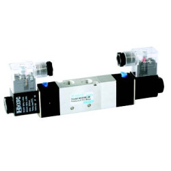 4V130C-06 5/3 ELECTRIC ACTUATED PNEUMATIC VALVE 1/8" 12-24 VDC, 24-110-220 VAC