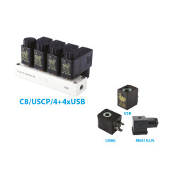 C8/USCP/4  1/8" - 3/2 4'lü Manifold