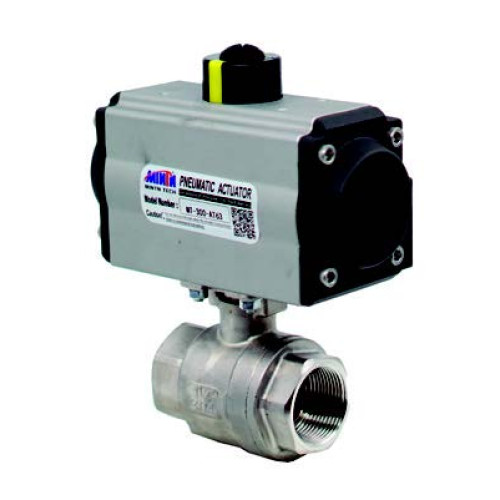 HK2PAV-32 DOUBLE ACTING PNEUMATIC ACTUATOR 2 PIECE 304 STAINLESS BALL VALVE 1 1/4'' 63 mm-11 mm