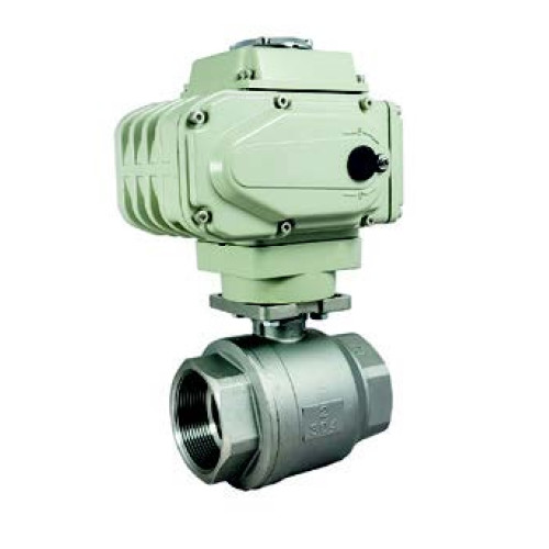 HK2PEAKV-DN20 2 PIECE STAINLESS BALL VALVE WITH ELECTRIC ACTUATOR 3/4'' A500 12-24 VDC