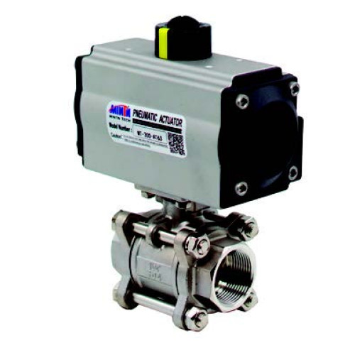 HK3PAVT-40 SINGLE ACTING PNEUMATIC ACTUATOR 3 PIECE 304 STAINLESS BALL VALVE 1 1/2'' 83 mm-14 mm