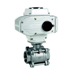 HK3PEAKV-DN50 3 PIECE STAINLESS BALL VALVE WITH ELECTRIC ACTUATOR 2'' A1000 12-24 VDC