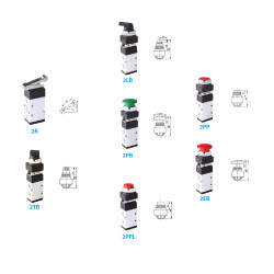 MSV86 32 1EB 1/8" 3/2 MECHANICAL CONTROLLED PNEUMATIC VALVE Mushroom - Spring (Lock) 1/8" Mushroom – Spring (Lockable)