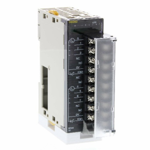 CJ1W-OD202 Dijital çıkış ünitesi, 8x transistor, PNP, 2.0 A, 24 VDC, vida terminal CJ1W0307H