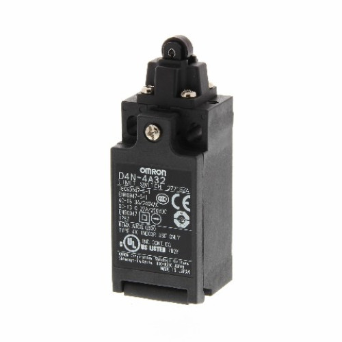 D4N-4A32 Güvenlik Limit switchi, D4N, M20 (1 kablo yuvası), 1NC/1NO (yavaş kapama), üstten basmalı makaralı D4N 0013B
