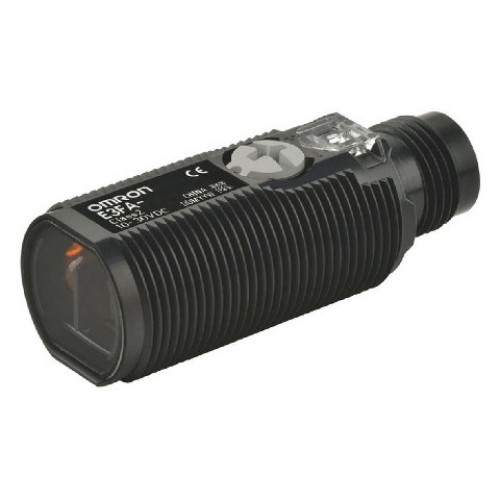 E3FA-DN22 Fotoelektrik sensör, M18 eksenel, plastik gövde, kırmızı LED, cisimden yansımalı, 300mm, NPN, L-ON/D-ON seçilebilir, M12 konnektör E3FA2015G