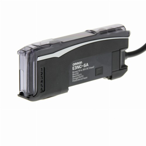 E3NC-SA54 Photoelectric Sensor, Laser amplifier, Smart tuning, PNP, single output, external input, M8 connector E3NC0011R