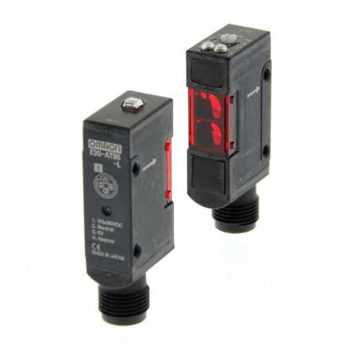 E3S-AT66 Photoelectric sensor, through-beam, 7m, DC, 3-wire, NPN, vertical, M12 plug-in E3S 3063C