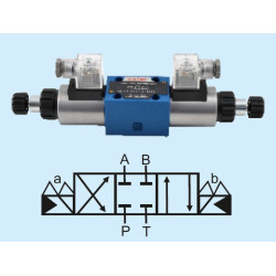 4WE 10E-3X/CG24N10Z4 (NP) NG10 4/3 K.M. Double Coil 24V DC 1/2-Way Control Valve